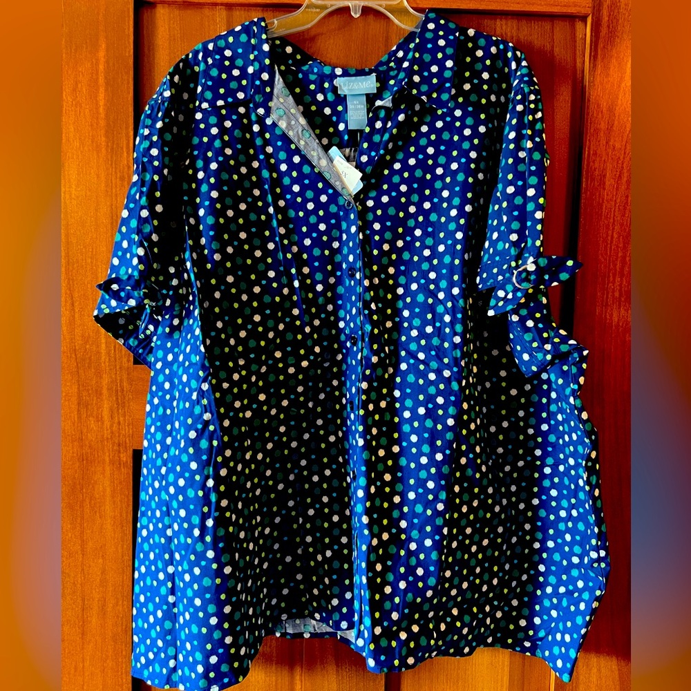 Short sleeve button front